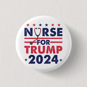 Retro-Krankenschwestern für Trump 2024 Amerika Ste Button