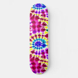 Retro-Krawatte-Färbung in Pinks, Blues, Gelb Skateboard