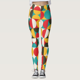 Retro-Kreise: Farbiges Hipster Muster. Leggings