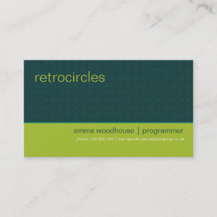 Retro Kreise grün u. aquamarine Geschäfts-Karte Visitenkarte