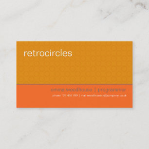 Retro Kreise Orange u. TAN-Visitenkarte Visitenkarte