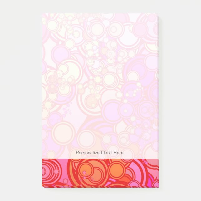 Retro Kreise Post-it Klebezettel (Vorderseite)