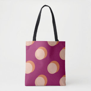 Retro-Kreise und Schatten Fettes Muster Lila Tasche