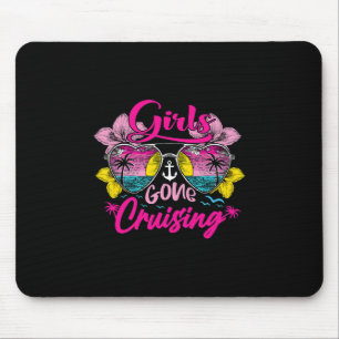Retro Kreuzfahrt Mädchen auf Kreuzfahrt Urlaubstri Mousepad