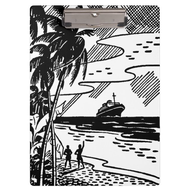 Retro-Kreuzfahrtschiff Klemmbrett (Vorderseite)