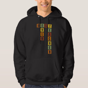 Retro-Kreuzworträtsel Bester Lehrer je Hoodie