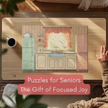 Retro-Küche der 1950er Jahre Demenz-Puzzle Nostalg