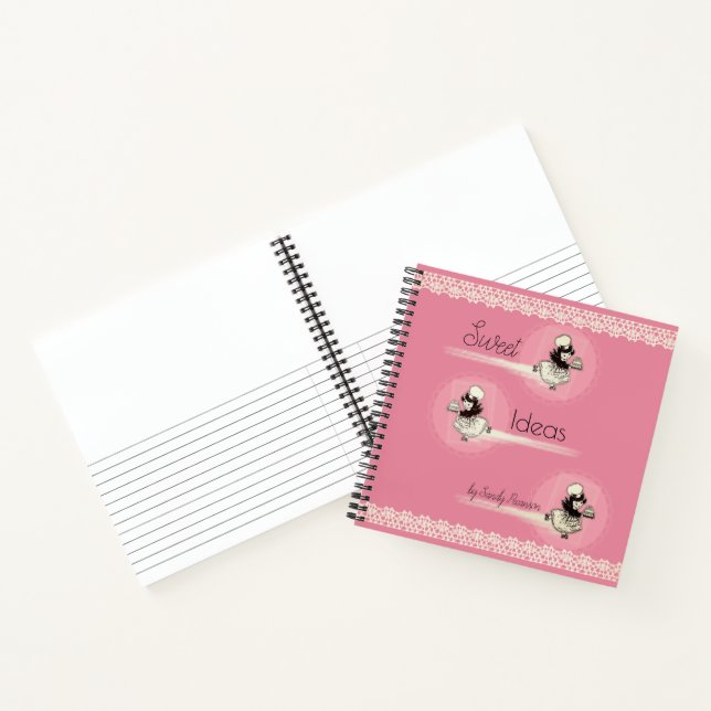 Retro Kuchen Mädchen persönliche Kochbuch Rezept N Notizbuch (Innenseite)