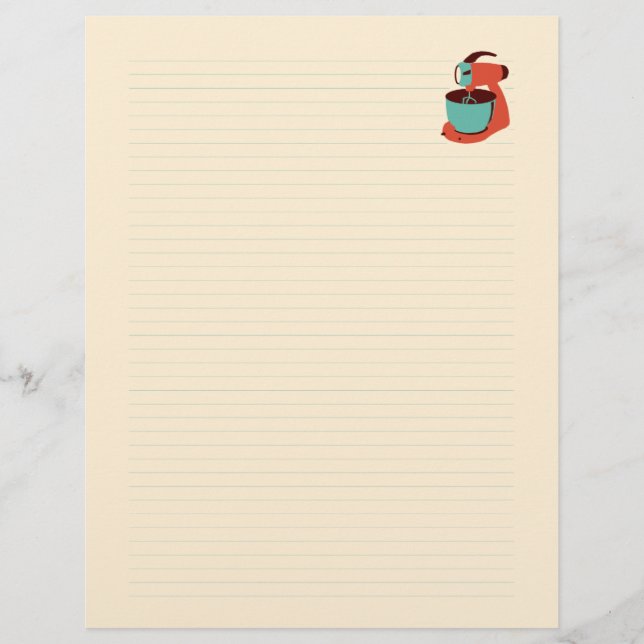 Retro-Küchen-Rezeptpapier (doppelseitig) (Vorderseite)