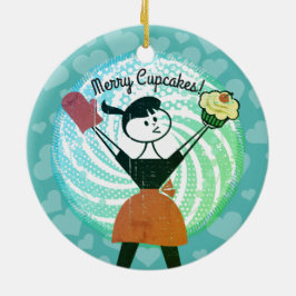 Retro Kuchenhausfraubäckerei Weihnachtsverzierung Keramikornament