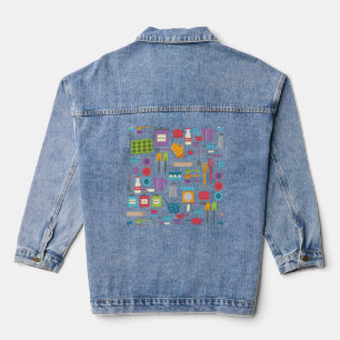Retro-Küchenkoch Backen Jeansjacke