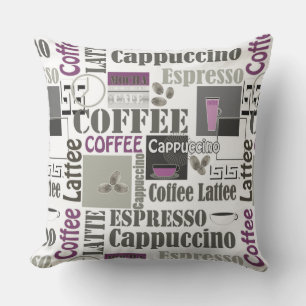 Retro-Küchenmuster für Espresso Latte Kissen
