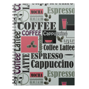 Retro-Küchenmuster für Espresso Latte Notizblock