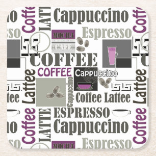 Retro-Küchenmuster für Espresso Latte  Rechteckiger Pappuntersetzer
