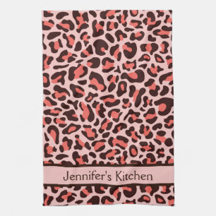 Retro-Küchentuch mit rosa Leopardenmuster Geschirrtuch