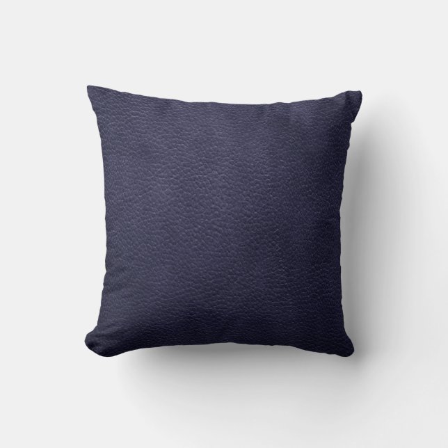 Retro kundenspezifisches Marine-Blau-Leder Kissen (Vorderseite)