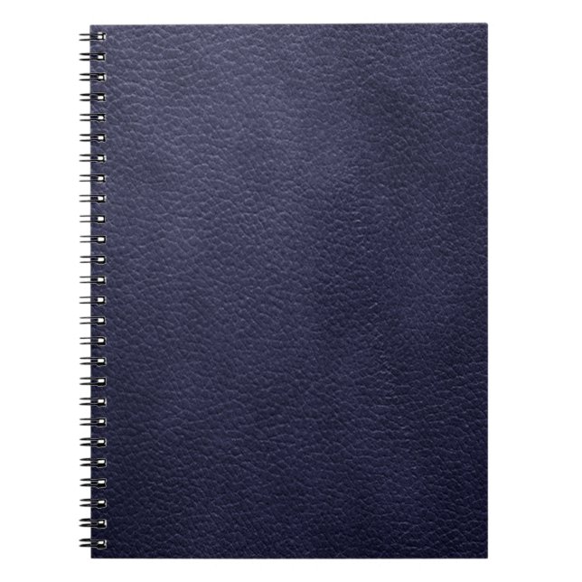 Retro kundenspezifisches Marine-Blau-Leder Notizblock (Vorderseite)