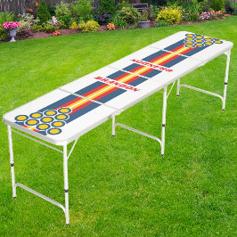 Retro-Kundgebung Streifen mit Namen Beer Pong Tisch