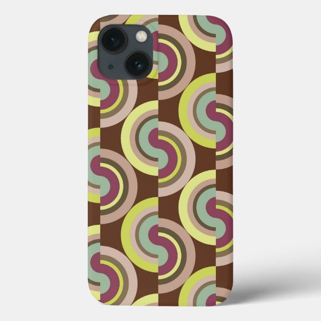 Retro Kunst-abstrakter Halbkreis-Mod-Muster-Fall Case-Mate iPhone Hülle (Rückseite)