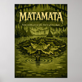 Retro-Kunst der Matamata-Sumpfkreatur Poster
