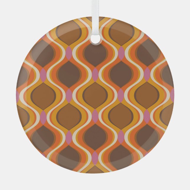 Retro Kurven: 60er-70er-Tapete Textur. Ornament Aus Glas (Vorderseite)