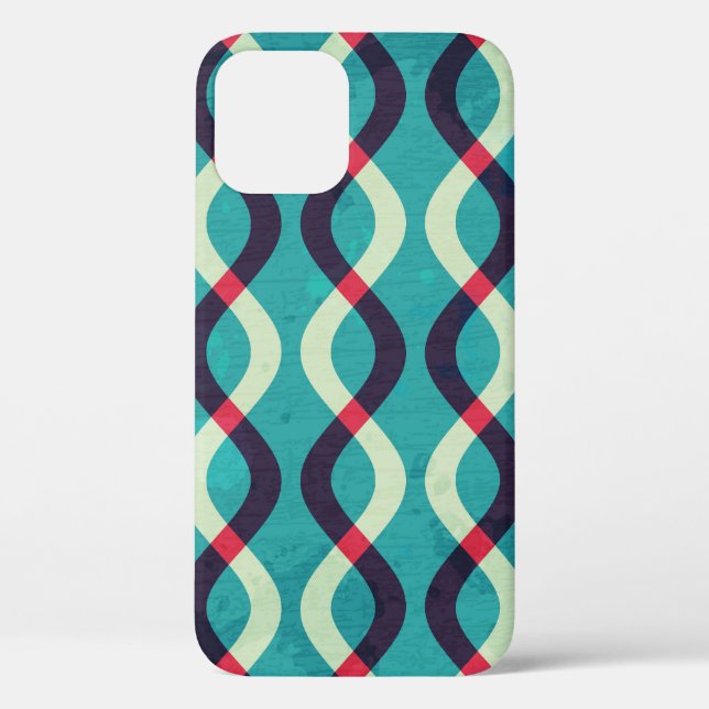 Retro Kurven: Grunge Muster Effekt. Case-Mate iPhone Hülle (Rückseite)