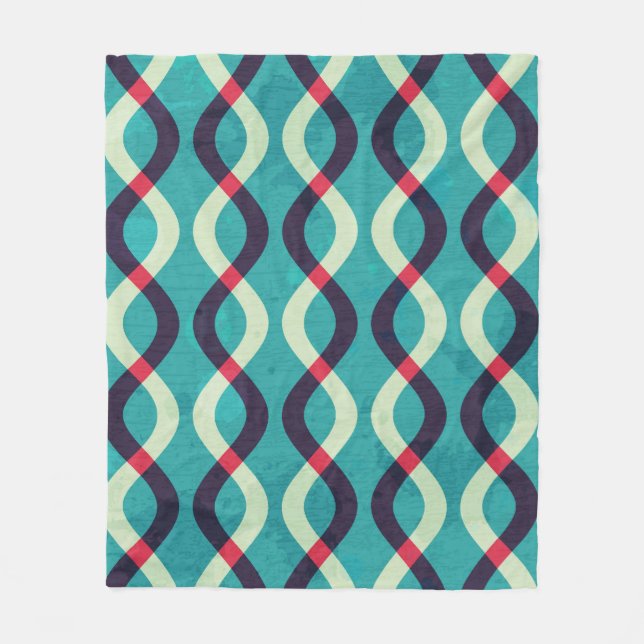 Retro Kurven: Grunge Muster Effekt. Fleecedecke (Vorderseite)