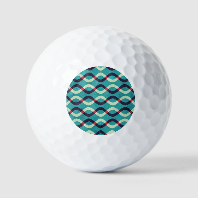 Retro Kurven: Grunge Muster Effekt. Golfball (Vorderseite)