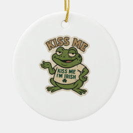 Retro Küss mich, ich bin irischer Frosch St. Patri Keramik Ornament