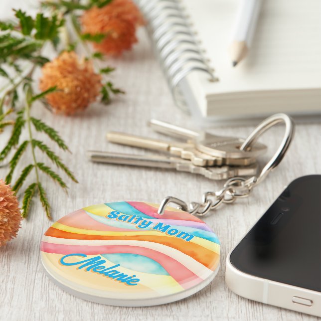 Retro-Küsten-Strand-Ästhetik-Mutter Schlüsselanhänger (Vorderseite rechts)
