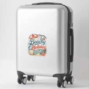 Retro-Küsten-Weihnachtsclub Beachy Holiday Aufkleber