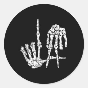 Retro La Hands Skeleton Los Angeles Hand Sign Hall Runder Aufkleber