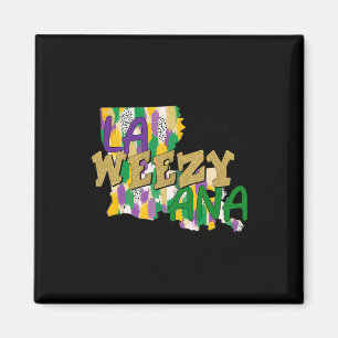 Retro La Weezy Ana Happy Mardi Gras Louisiana New Magnet