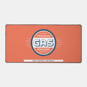 Retro-Label für Gasstationen Schreibtischunterlage