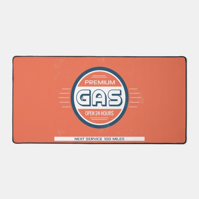 Retro-Label für Gasstationen Schreibtischunterlage (Vorderseite)