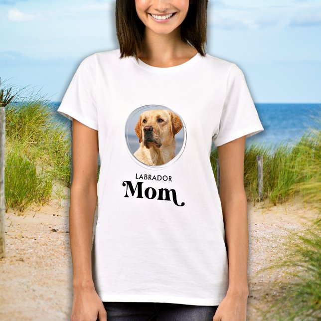Retro Labrador MAMA Personalisieren Hunde Lover Pe T-Shirt (Von Creator hochgeladen)