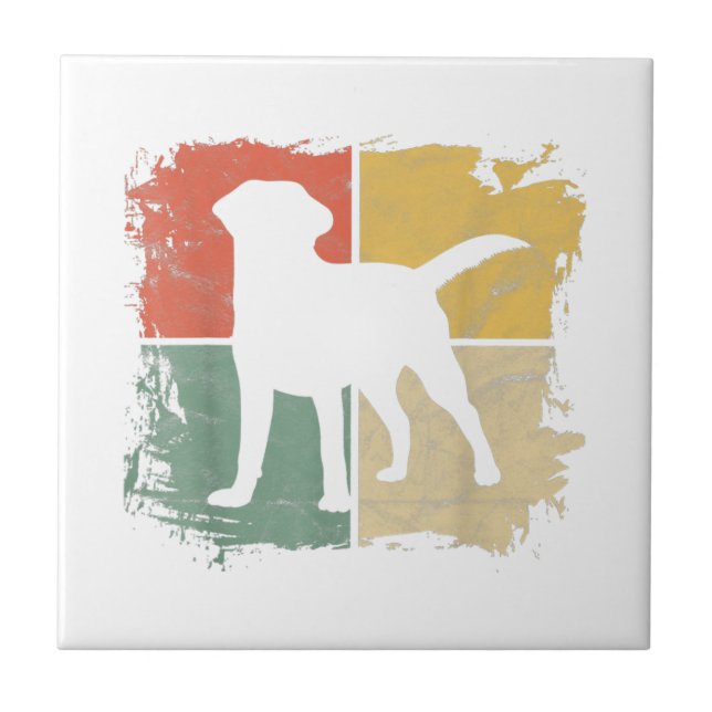 Retro Labrador Owner Gift Golden Fliese (Vorderseite)