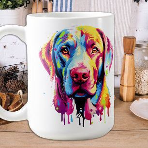 Retro Labrador Retriever Pop Art Bunter Hund Kaffeetasse