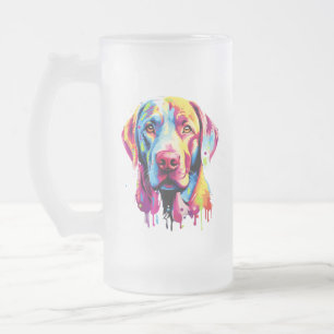 Retro Labrador Retriever Pop Art Colorful Dog Mattglas Bierglas
