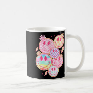 Retro-Lächeln-Gesicht-Blume-Glückliches-Gesicht-Ka Kaffeetasse
