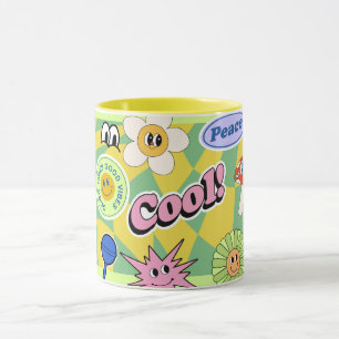 Retro-Lächeln-Tasse Lustiges Smiley-Gesicht Cooles Tasse