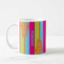 Retro-Lacrosse-Sticks und -Streifen mit heller Far Kaffeetasse