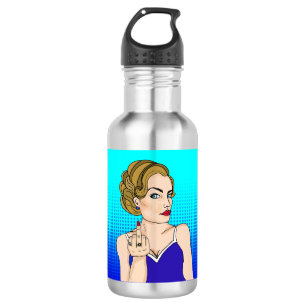 Retro Lady Drehend Vogel Edelstahlflasche