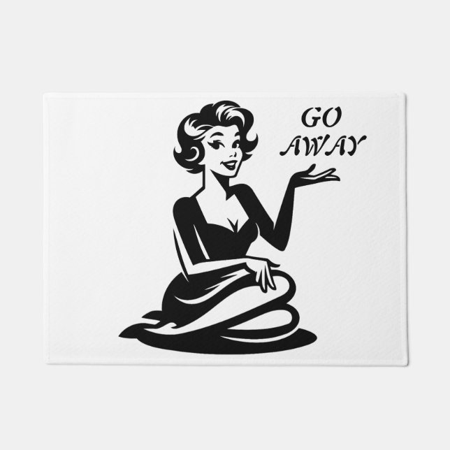 Retro Lady geht weg Fußmatte (Vorderseite)
