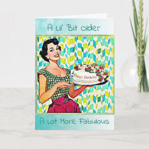 Retro Lady Vintag Cake Geburtstag Karte