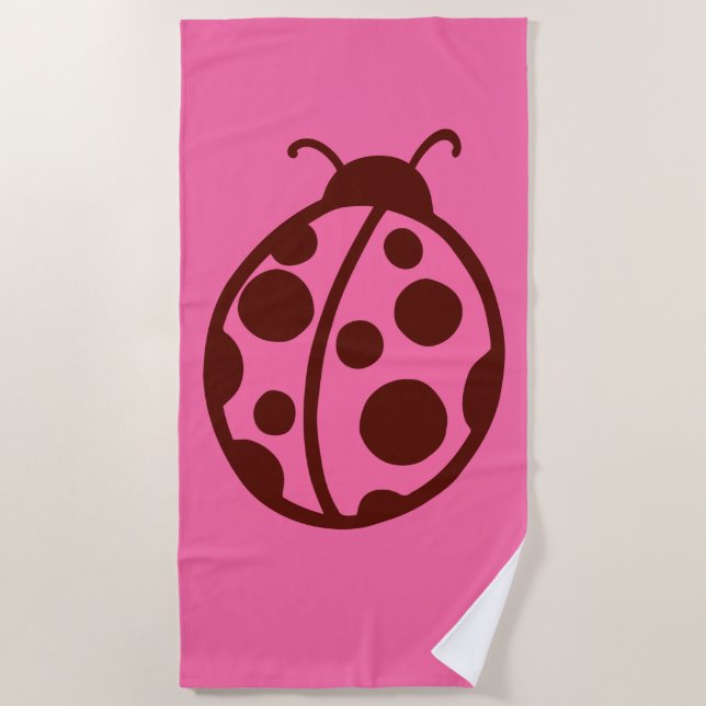 Retro Ladybug Beach Handtuch (Vorderseite)