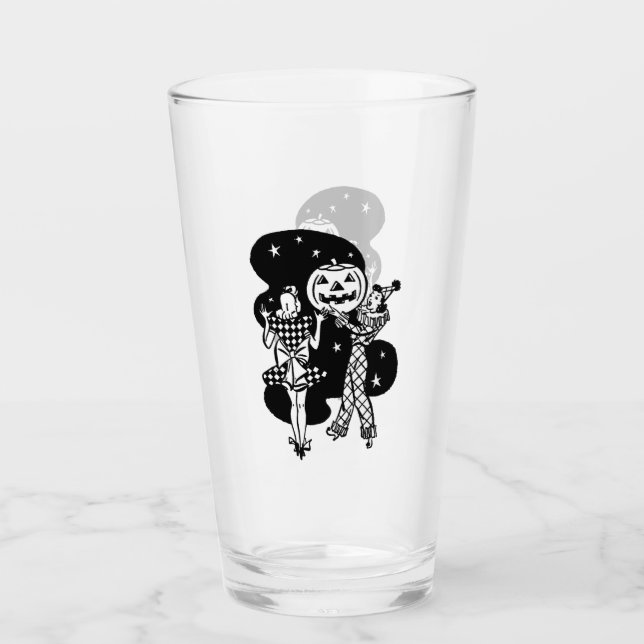 Retro Ladys mit Pumpkin Glas (Vorderseite)