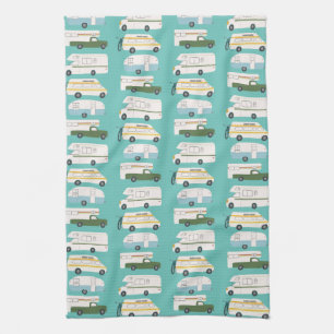 Retro Lagerbewohner Motorhome RV Vanlife aquamarin Geschirrtuch