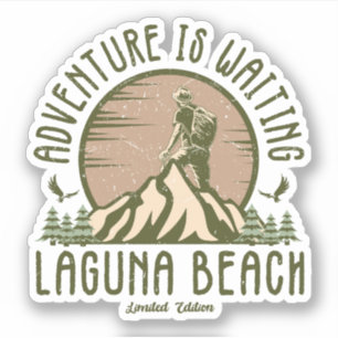 Retro Laguna Beach Wandern Aufkleber