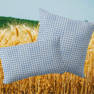 Retro-Land-Stil Vintage Blau-Weiß Gingham-Karo Kissen